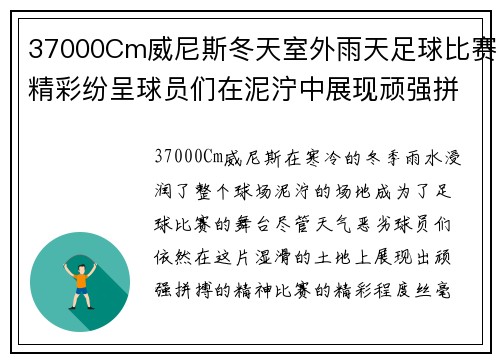 37000Cm威尼斯冬天室外雨天足球比赛精彩纷呈球员们在泥泞中展现顽强拼搏精神