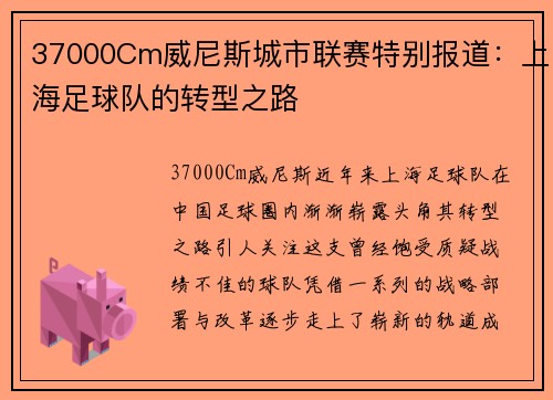 37000Cm威尼斯城市联赛特别报道：上海足球队的转型之路