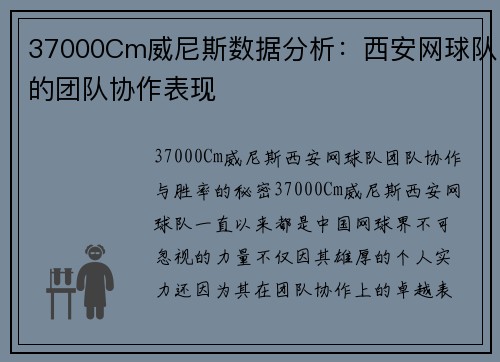 37000Cm威尼斯数据分析：西安网球队的团队协作表现